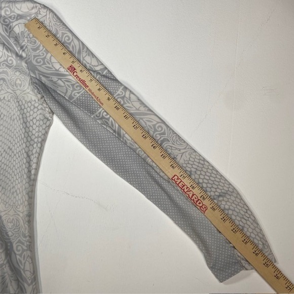 Prana Gray Print Long Sleeve Activewear Half Zip Pullover Top Large‎ - Picture 6 of 8